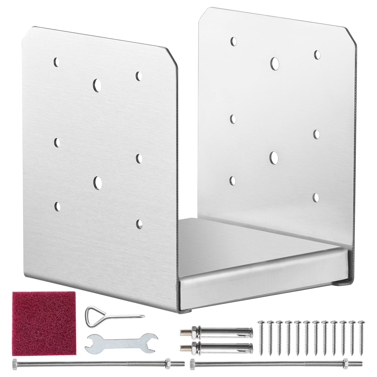 VEVOR 6x 6 Post Base, 1Pcs Stainless Steel Adjustable Post Anchor BracketInternal 5.9 X 5.5 , Adjustable Post Base For Pavilion Deck Porch Handrail Railing Support Decorative Anchor Plate