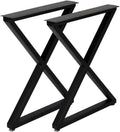 Metal Table Legs 28''x 24'' Heavy-Duty Desk Legs Industrial Furniture Legs For Dinning Table, Computer Table, Office Table 2Pcs-Black