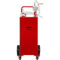 VEVOR Fuel Caddy, 35 Gallon, Gas Storage Tank On 4 Wheels, With Manuel Transfer Pump, GasolineFuel Container For Cars, Lawn Mowers, ATVs, Boats, More, Red