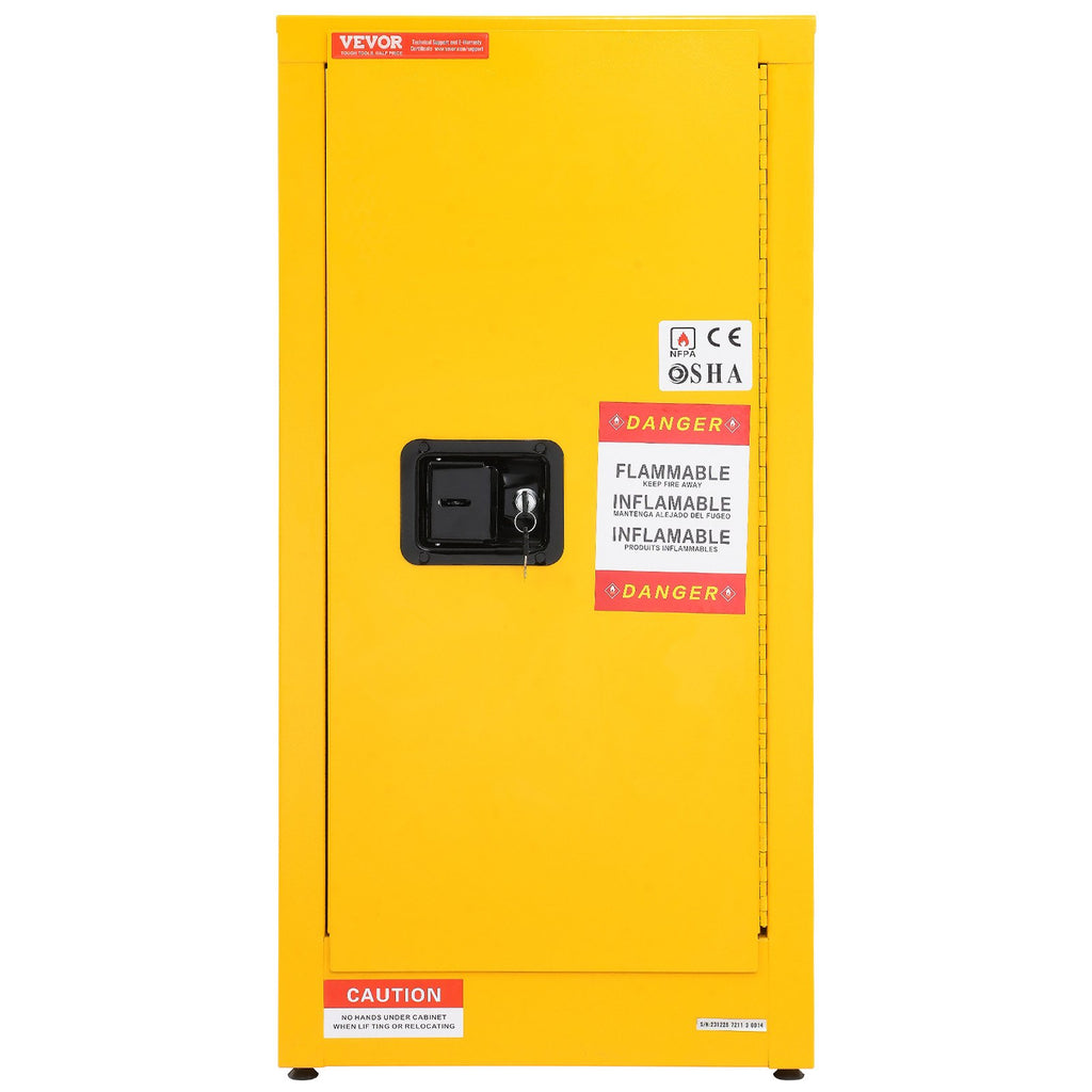 VEVOR Flammable Cabinet , Galvanized Steel Safety Cabinet, Adjustable Shelf Flammable Storage Cabinet, For Commercial Industrial And Home Use