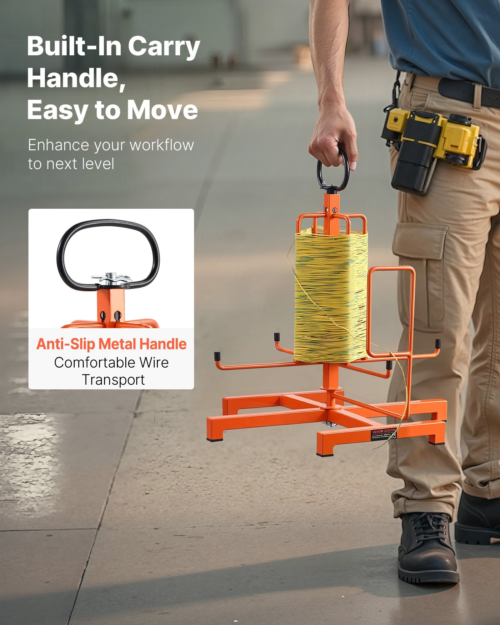 Cable Dispenser Floor Or Stud Mounted Portable For Electrical Industrial Retail