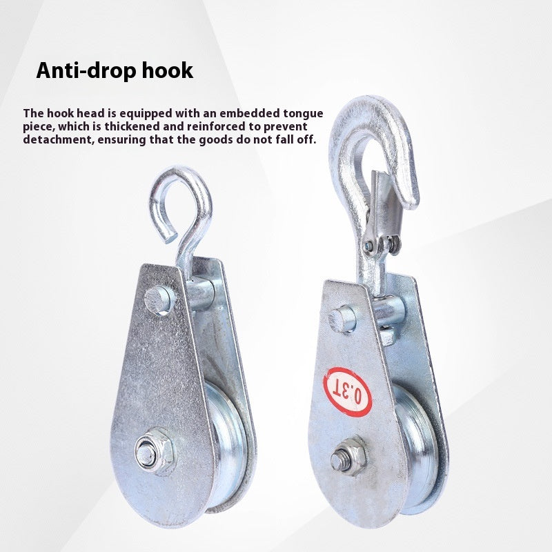 Lifting Pulley Miniature Small 1T2T Ring Hook Industrial Single Theory Wire Rope Pulley