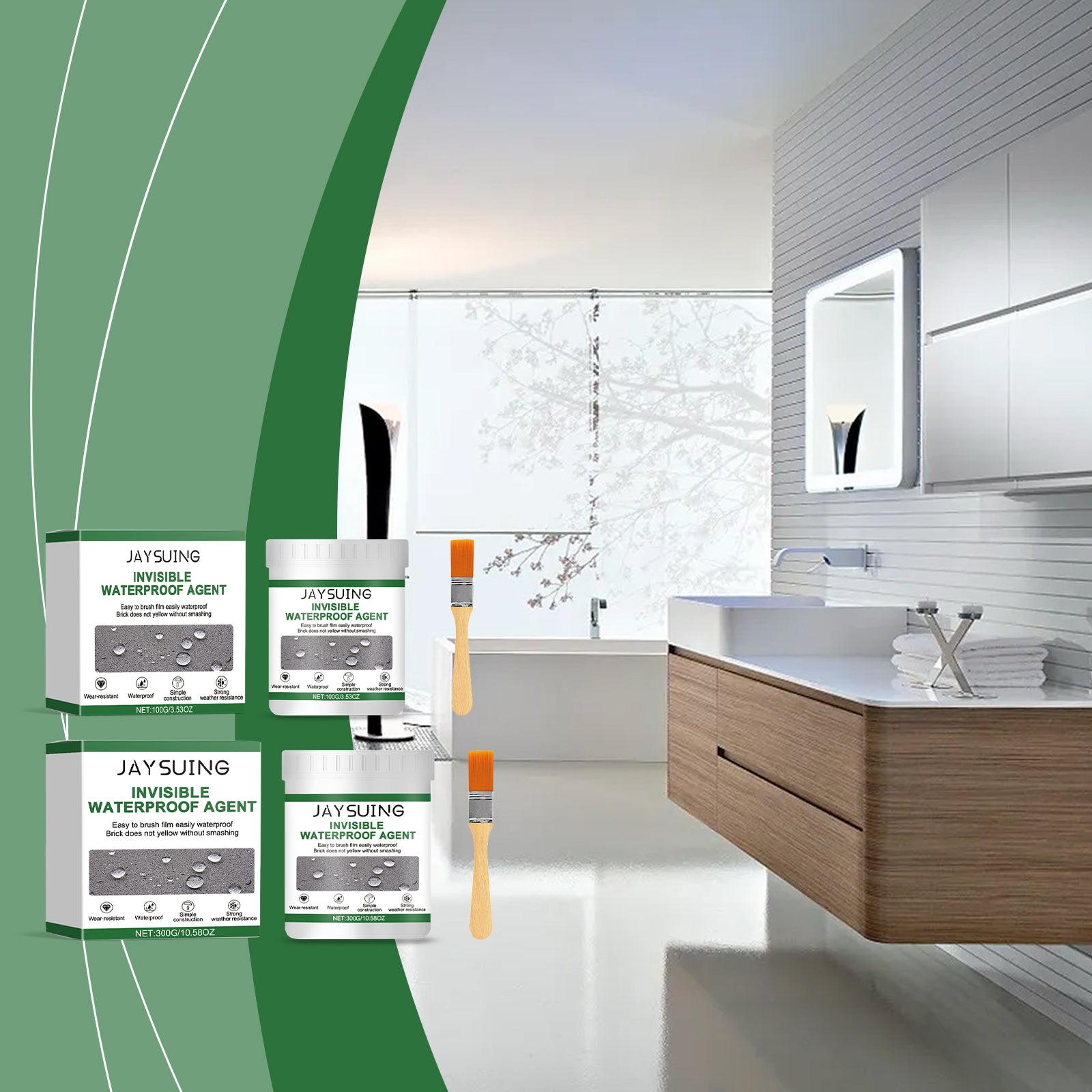 Jaysuing Transparent Waterproof And Leak-Proof Agent (100g), Home Floor Tile And Wall Waterproof And Anti-Permeation Waterproof Coating Agent
