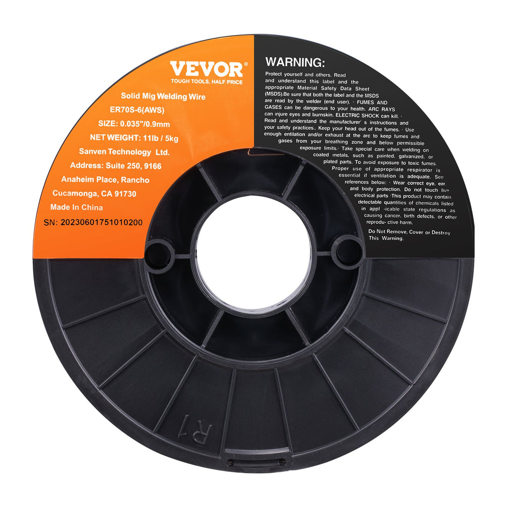 VEVOR Solid MIG Welding Wire ER70S-6 0.035inch 11LBS Mild Steel MIG Welding Wire