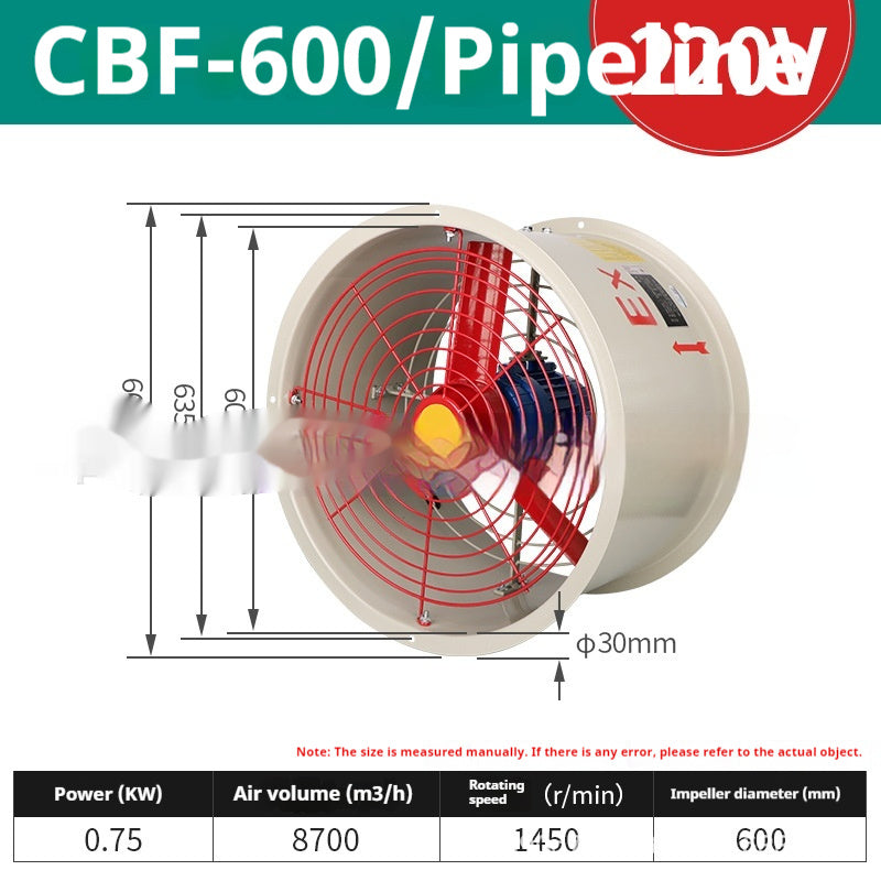 Explosion-proof Fan CBF-300400 Axial Flow Exhaust Pipe Type Industrial Fan