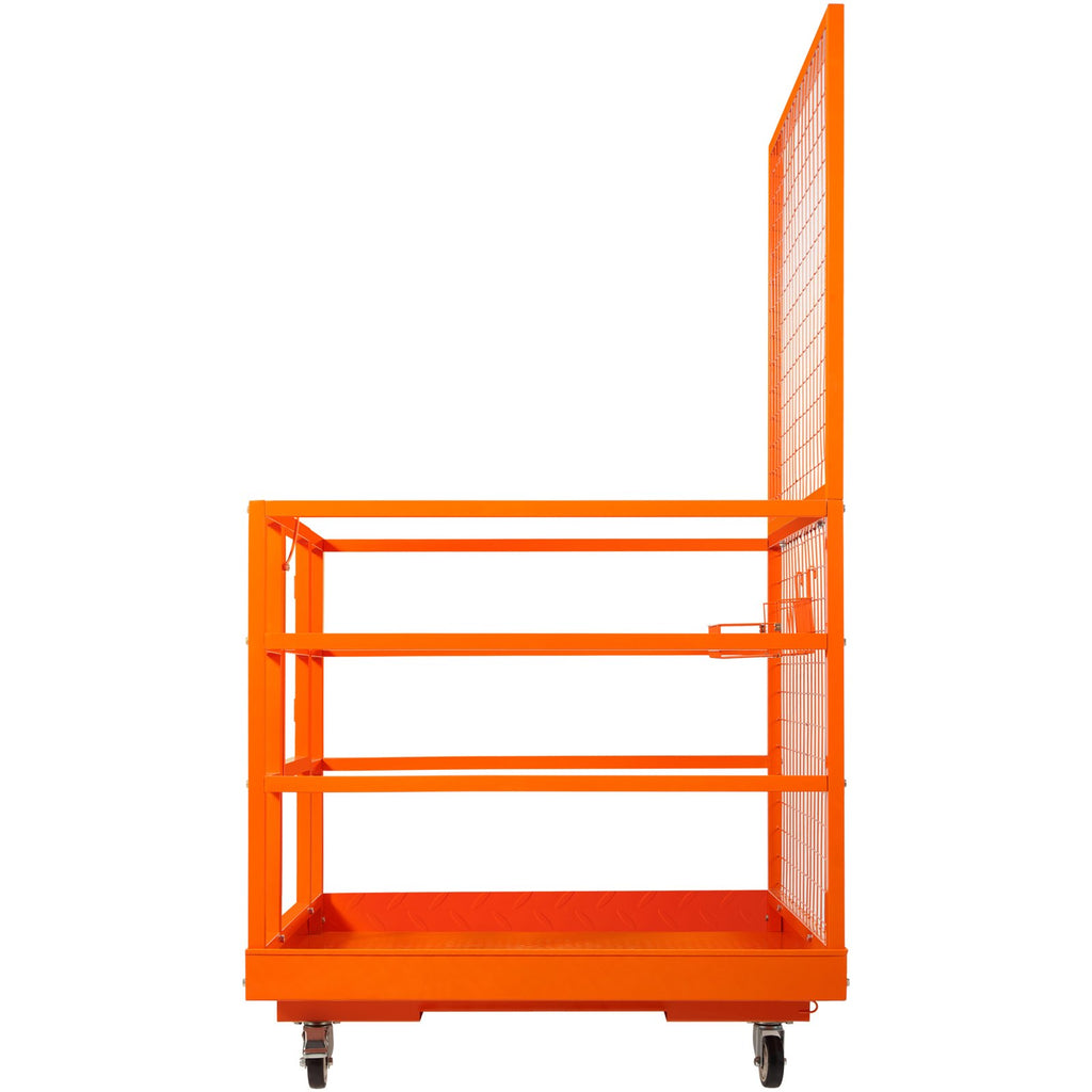 VEVOR Forklift Safety Cage Work Platform 43X45in 1400lbs W  Wheels For Aerial