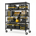Garage Shelving 5 Tier Industrial Metal Shelving Units For Commercial, Basement, Pantry, Warehouse, School, Black Heavy Duty Easy Assembly 23.6  D X 53.2  W X 73.6  H