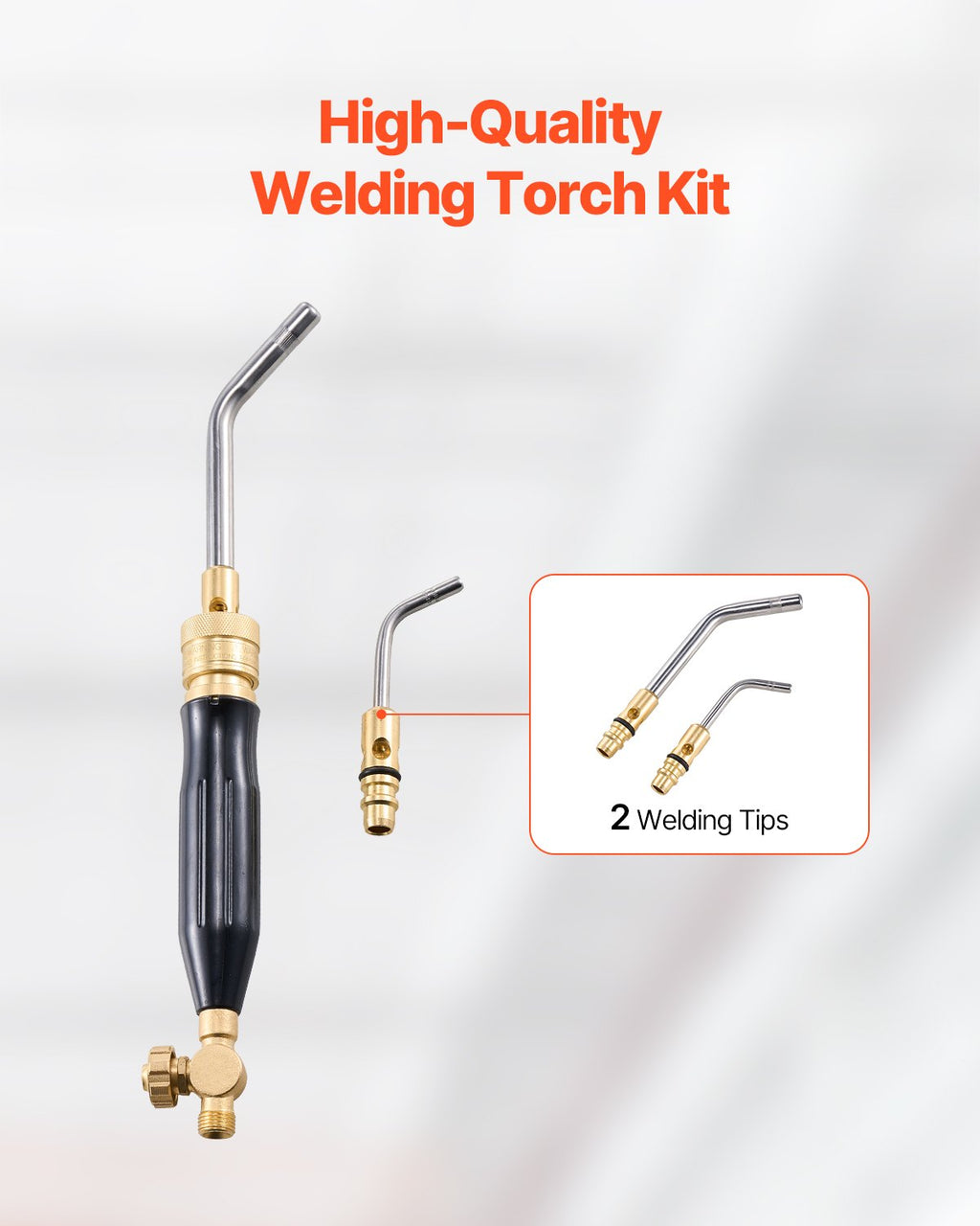 Air Acetylene Torch Kit, Acetylene Gas Welding Tool With 149'' Hose, 2 Welding Tips, CGA200 Regulator & Torch Handle, Gas Brazing Welder For Home DIY Industrial Sites (without Gas Cylinder)