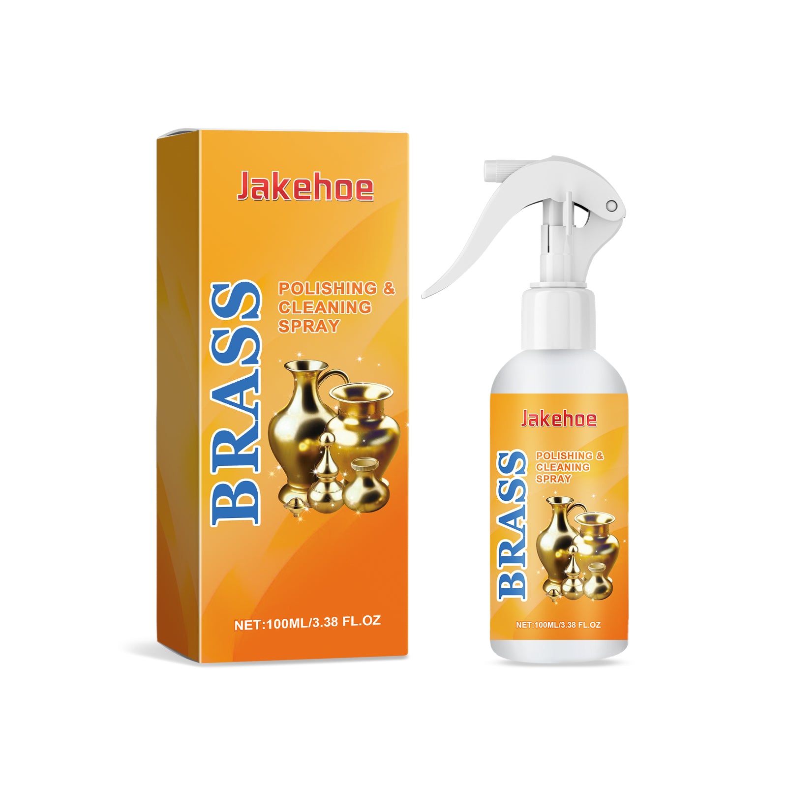 Jakehoe Brass Polishing Cleaning Spray Decontamination Polishing Bright Gentle Maintenance Brass Care Spray