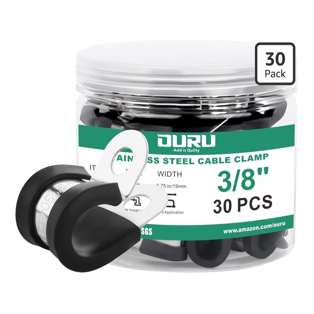 OURU 30pcs 3/8 Inch Stainless Steel Cable Clamps