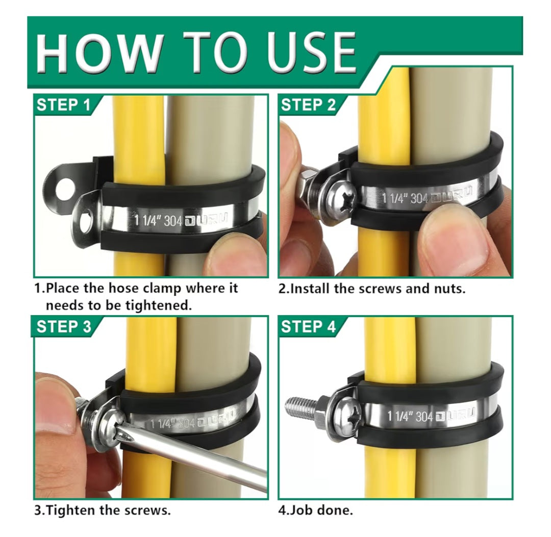 OURU 30pcs 3/8 Inch Stainless Steel Cable Clamps