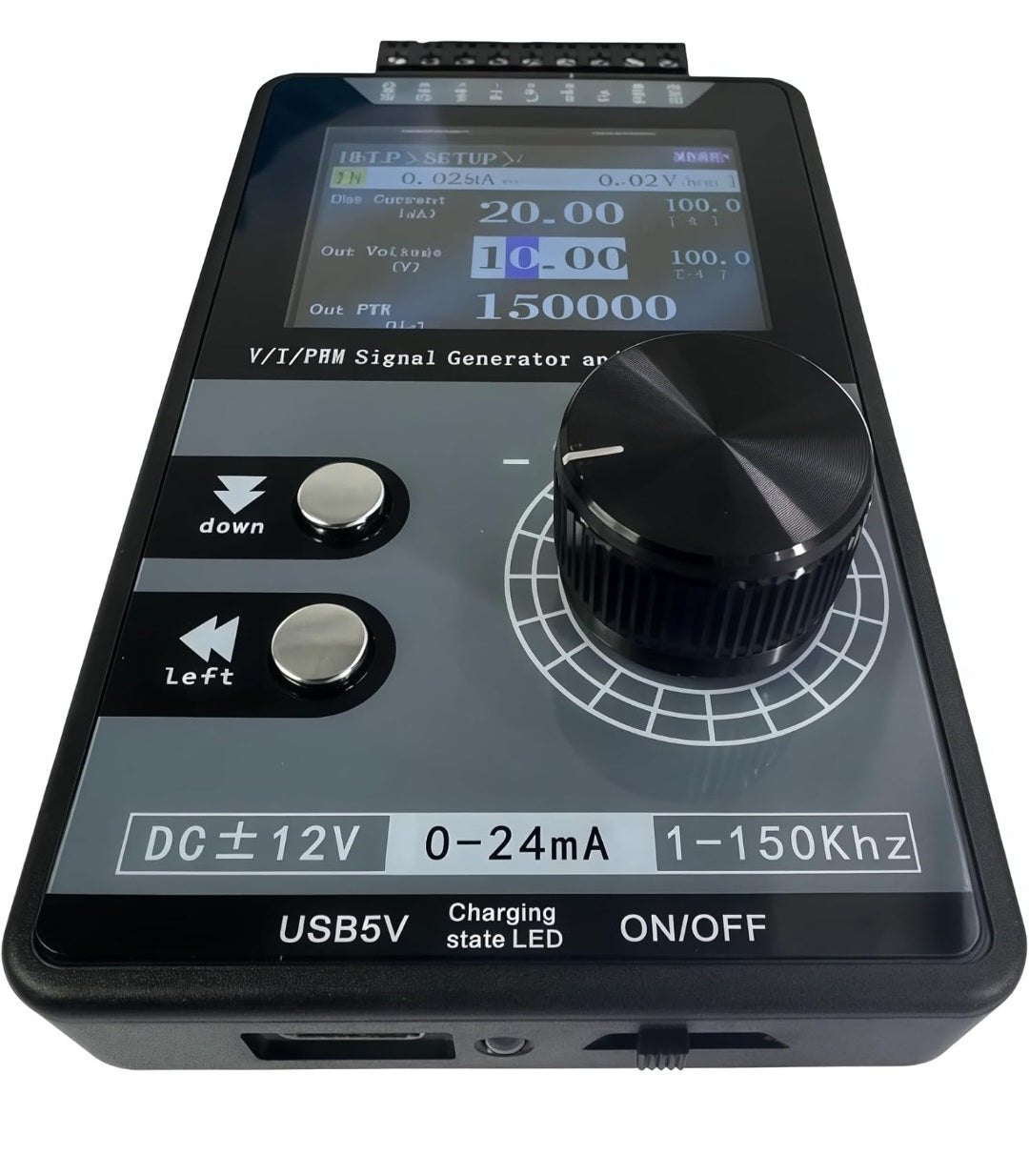 Adjustable Signal Generator 4-20mA 0-12v DC Voltage Current Analog Simulator PWM Pulse 1-150kHz High Precision Short Circuit Protection For PLC Controller Panel LED Testing Calibration