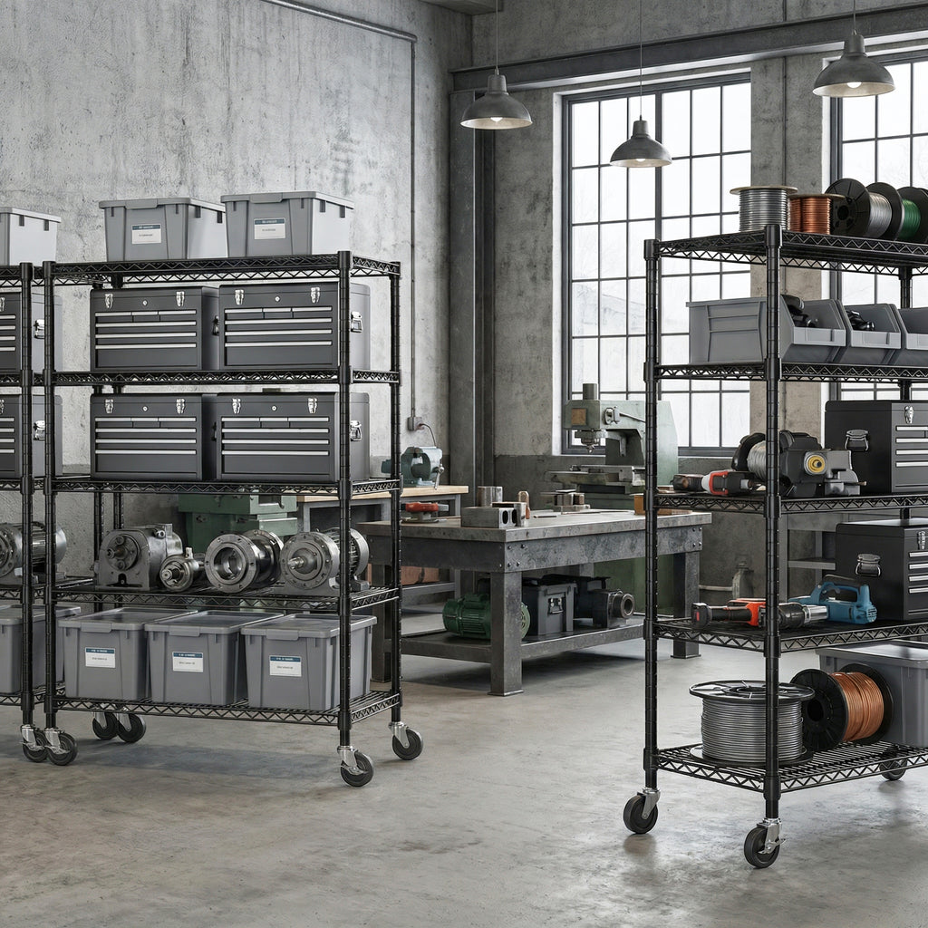 Garage Shelving 5 Tier Industrial Metal Shelving Units For Commercial, Basement, Pantry, Warehouse, School, Black Heavy Duty Easy Assembly 23.6  D X 53.2  W X 73.6  H