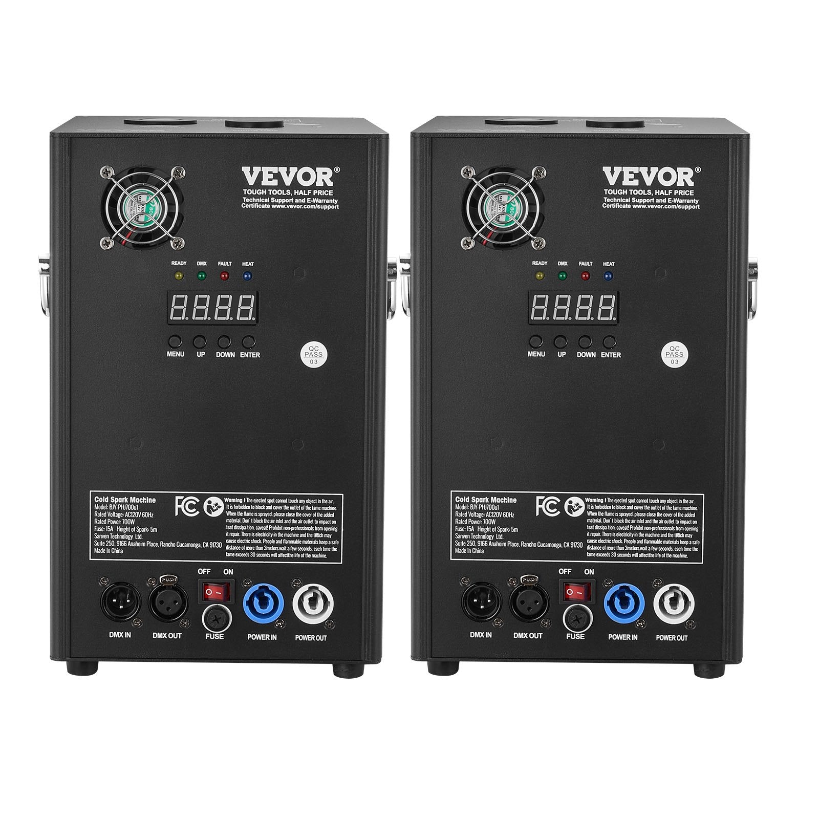 VEVOR Cold  Firework Machinex2 700W 6.6-16.4ft Stage DJ Wedding Event Party