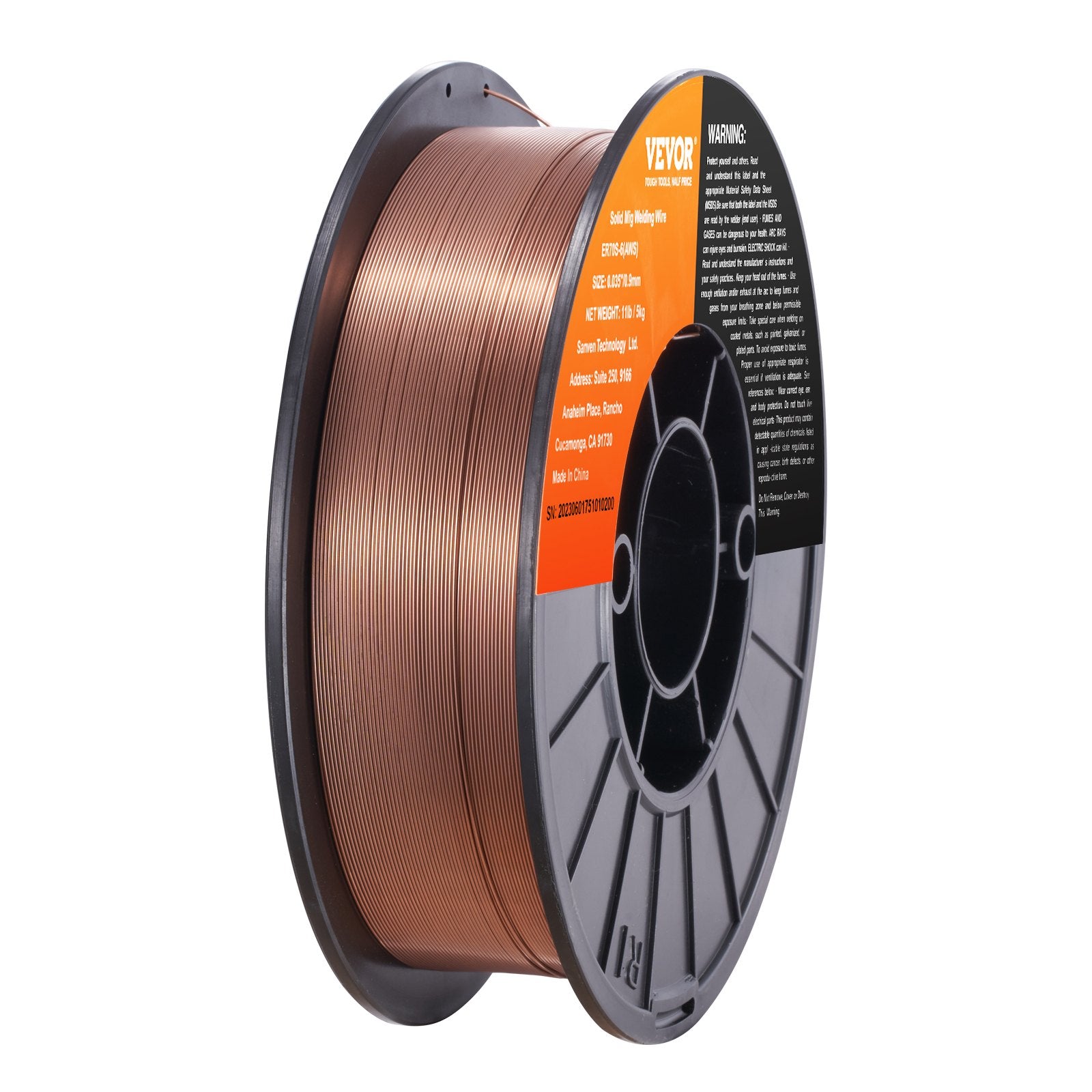 VEVOR Solid MIG Welding Wire ER70S-6 0.035inch 11LBS Mild Steel MIG Welding Wire