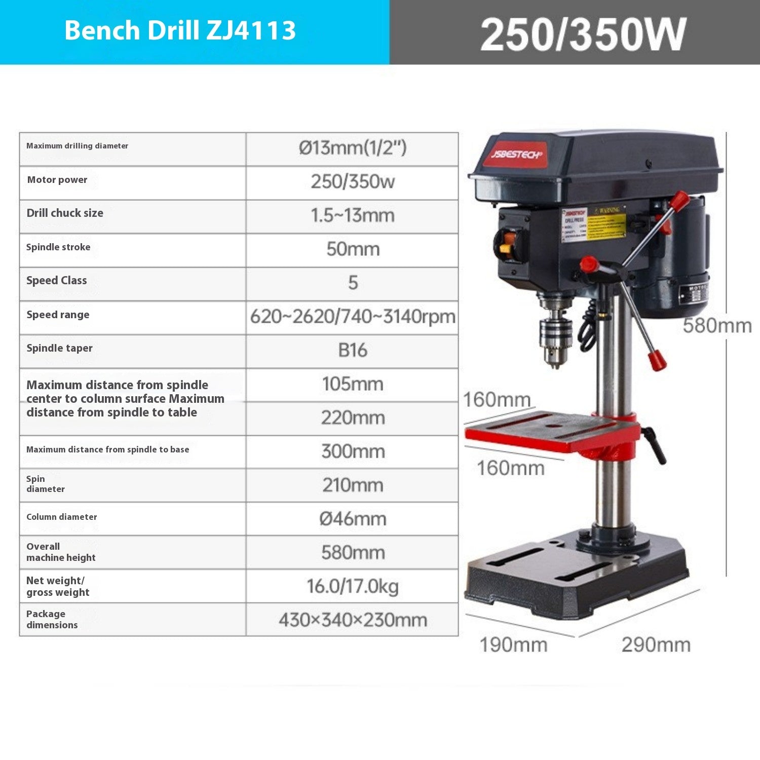 Multi Functional Industrial Grade Bench Drill