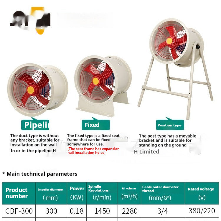 Explosion-proof Fan CBF-300400 Axial Flow Exhaust Pipe Type Industrial Fan